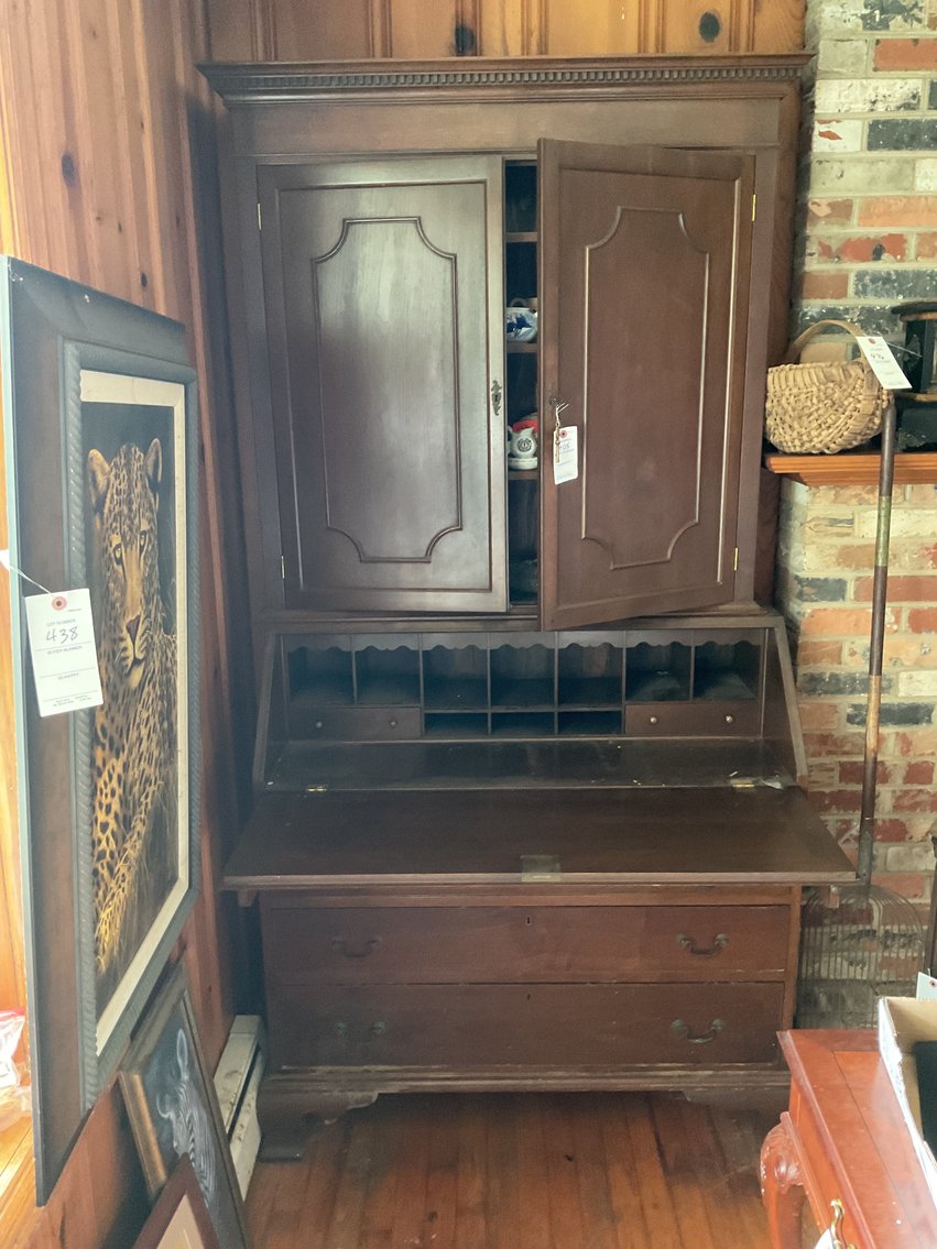 Image for Blind Door Secretary ( Bench Made ) Walnut 40 inches W & 80 inches H , Ogee Foot Secretary