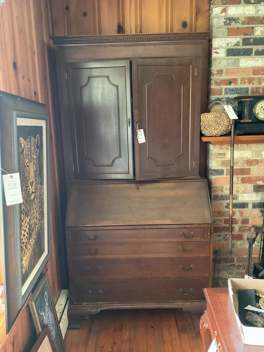 Image for Blind Door Secretary ( Bench Made ) Walnut 40 inches W & 80 inches H , Ogee Foot Secretary