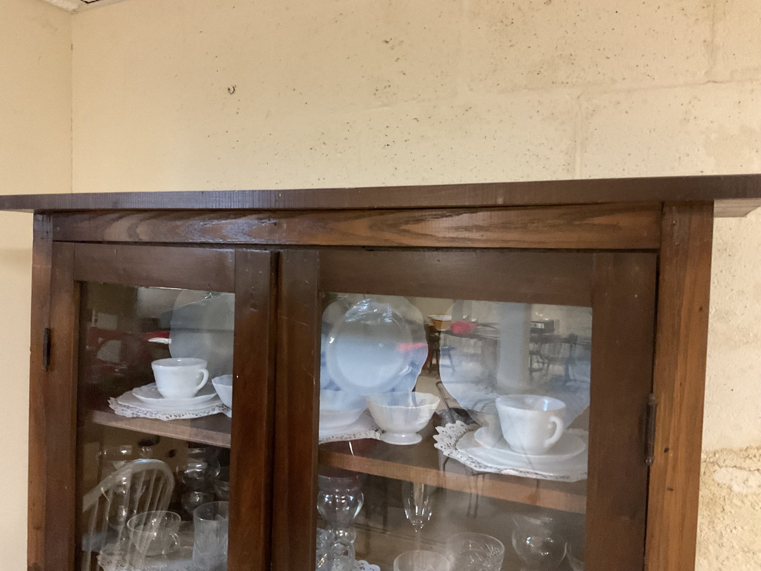 Image for Glass Door China Cabinet - Antique