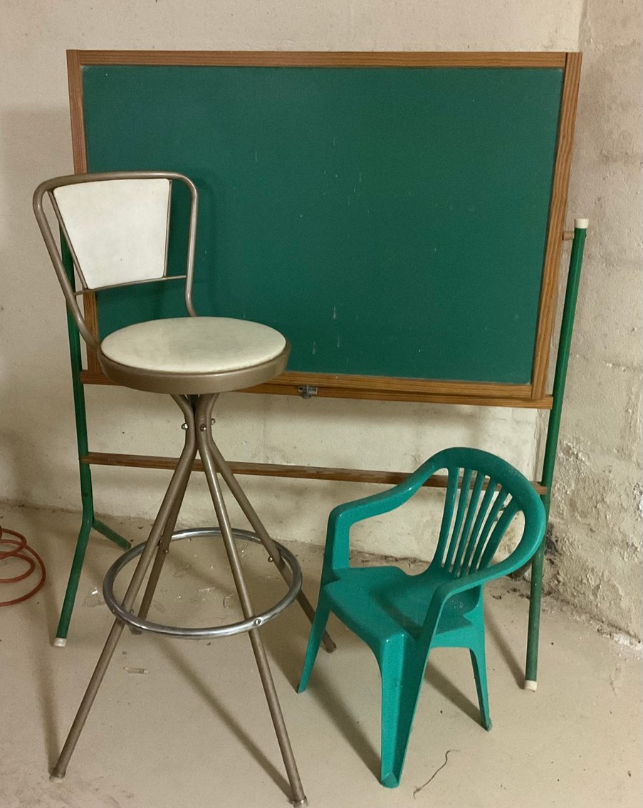 Image for Chalk Board and Vintage Stool