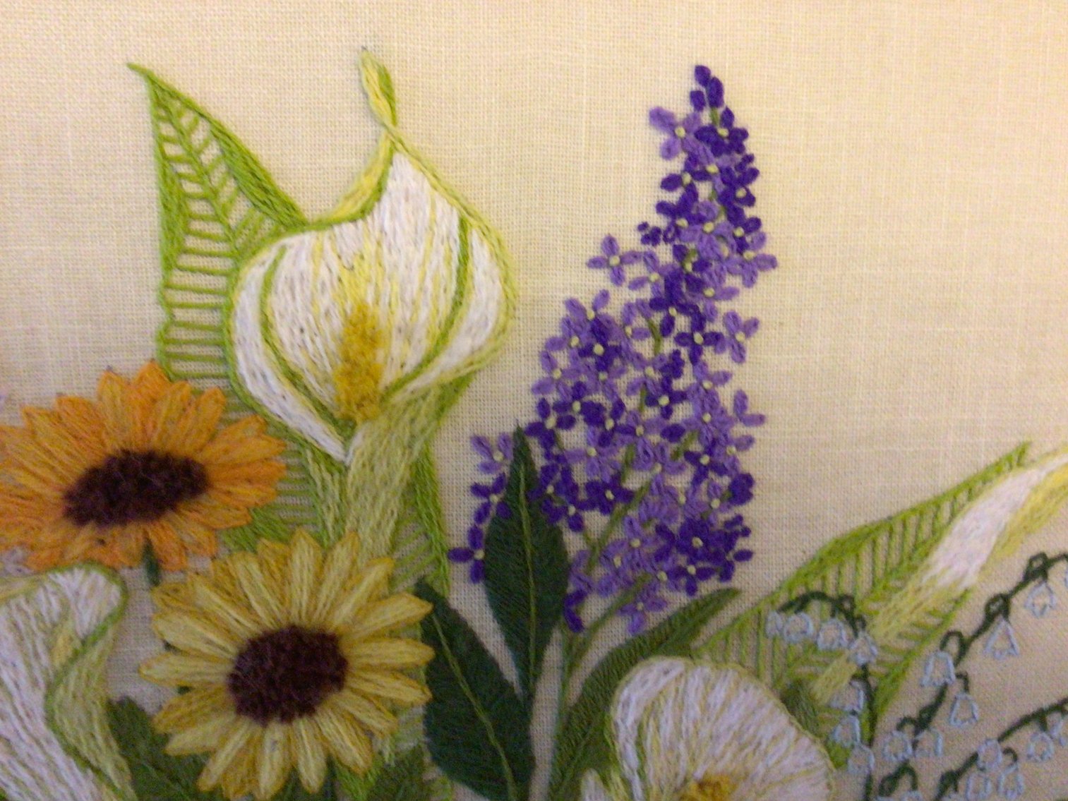 Image for Large Framed Needlework - Floral Basket