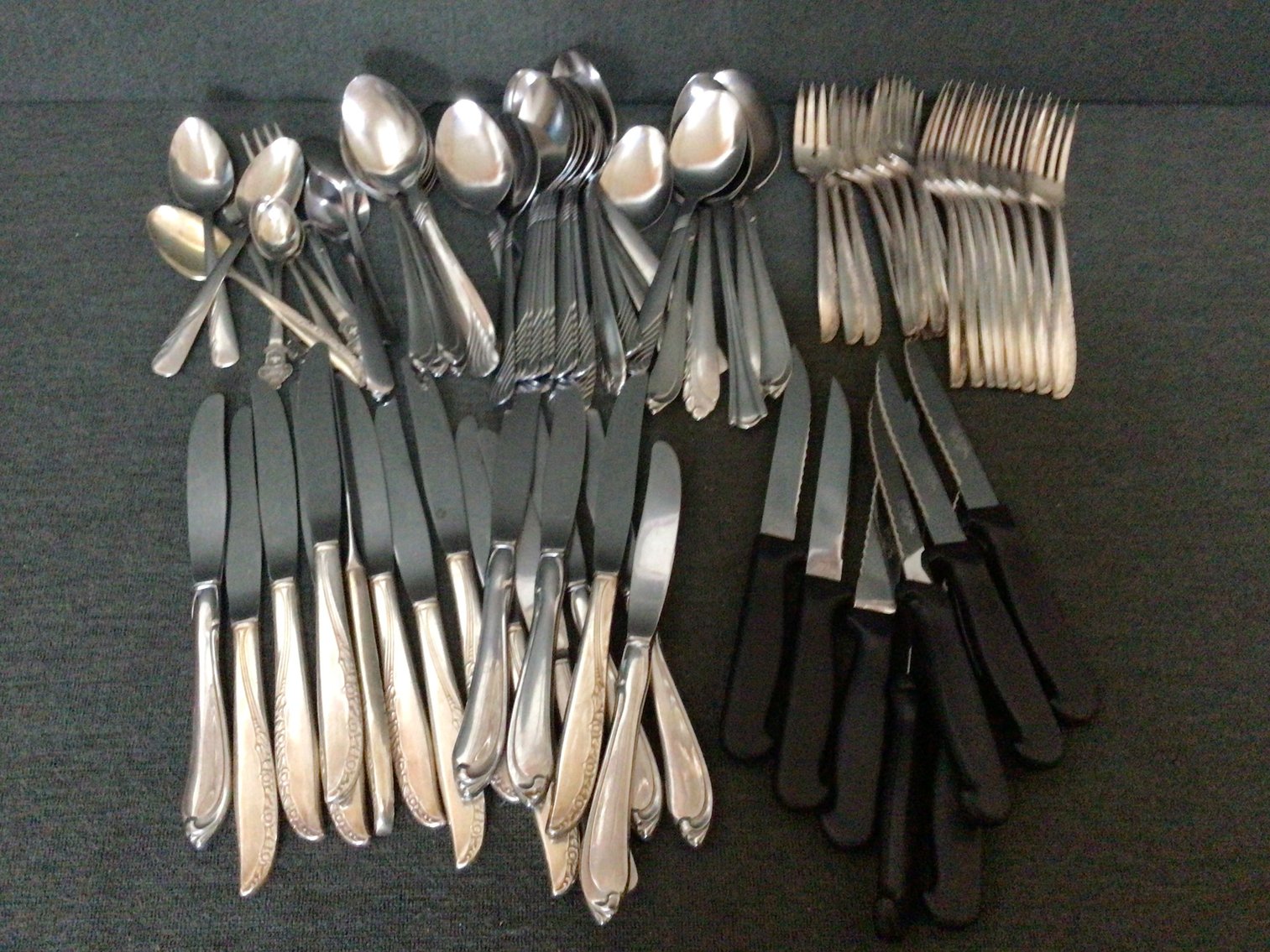 Image for Assorted Mixed Flatware & Steak Knives