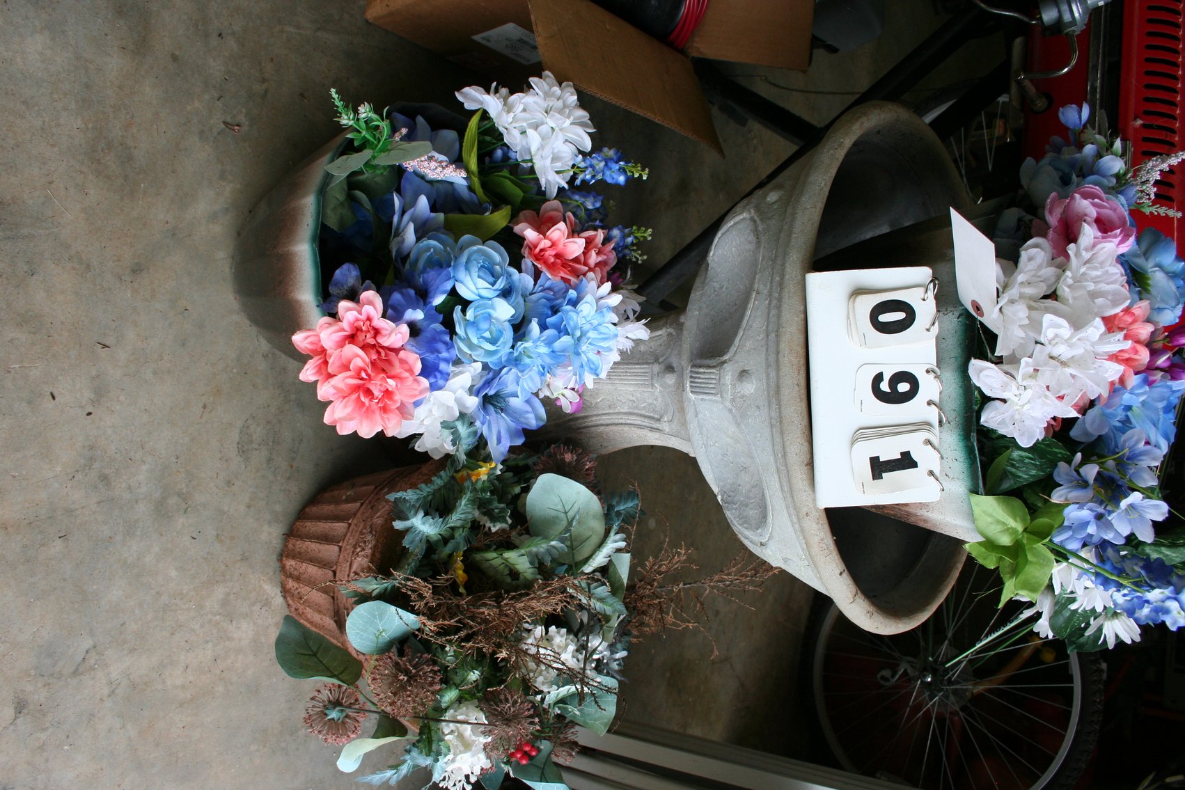 Image for Bird Bath & Silk Flowers