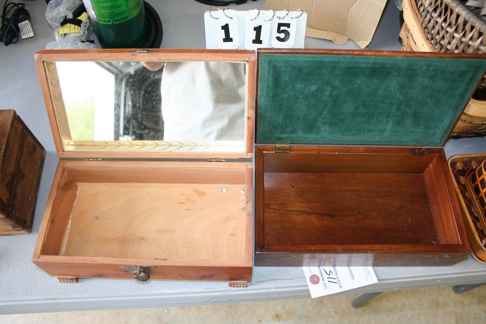 Image for Wood Boxes (2) Enlayed Original Lock & Key