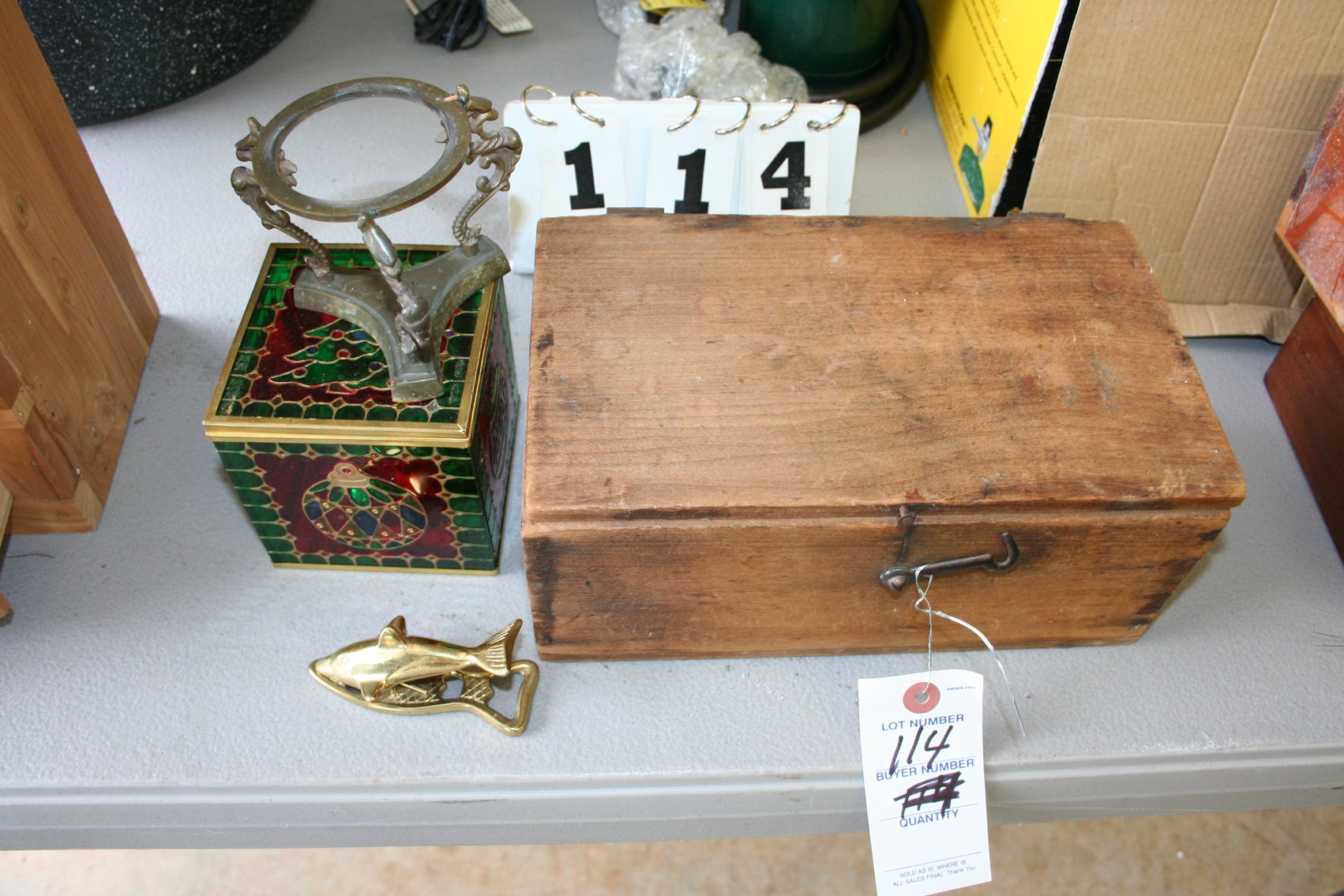 Image for Antique Box & Misc Items
