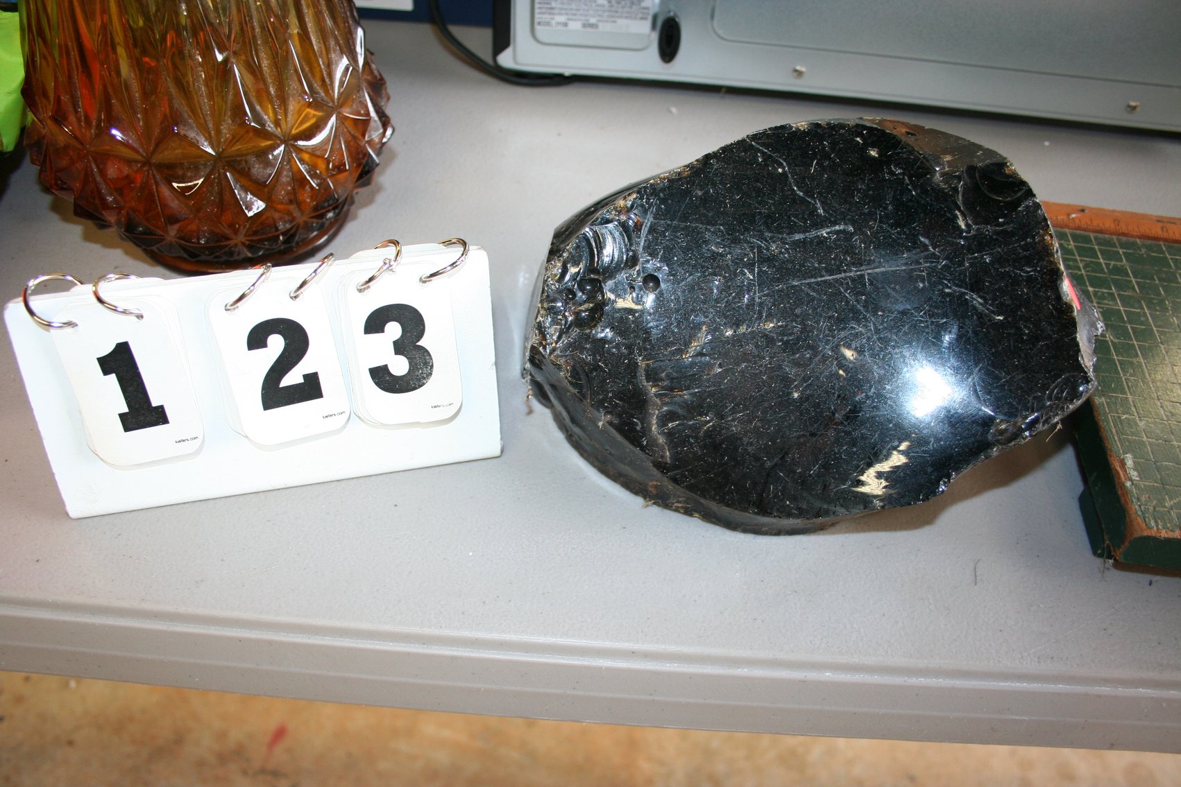 Image for Large Piece of Black Amber Glass (Rare)