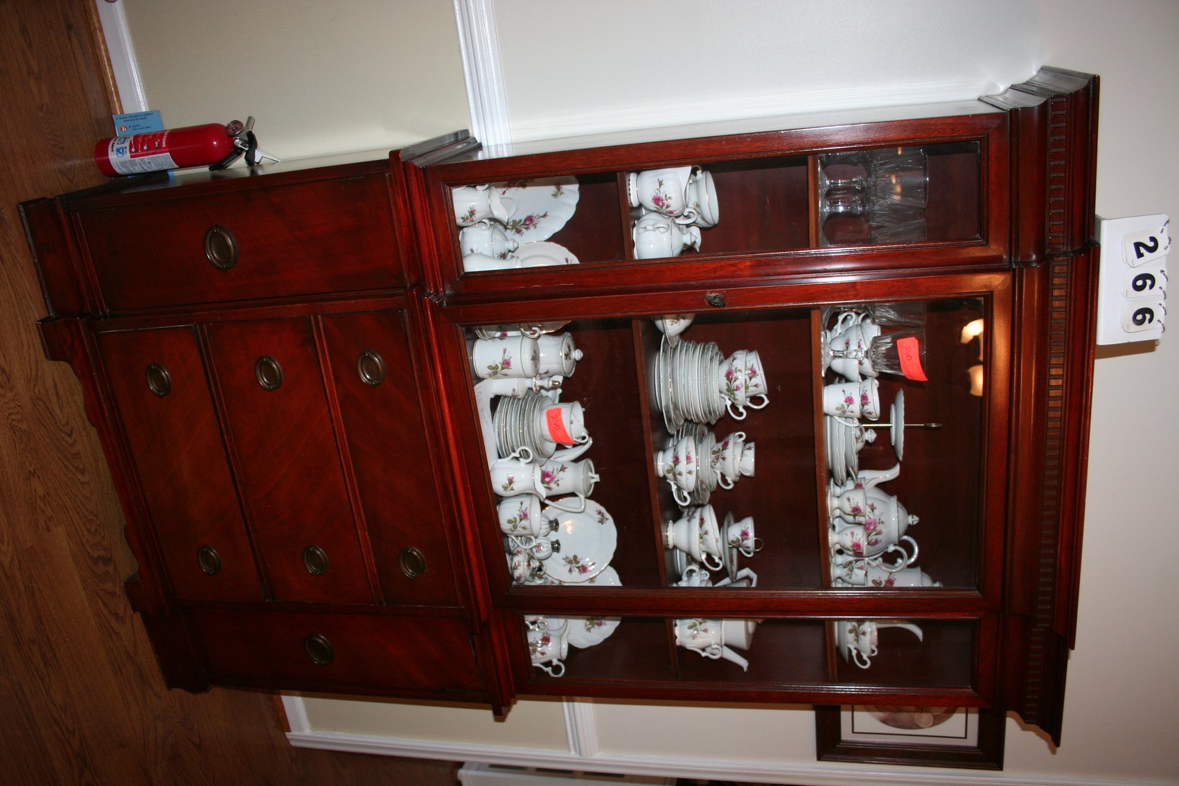 Image for Vintage China Cabinet (ONLY) Mahogany, Dove Tail Drawers, Dental Trim 42