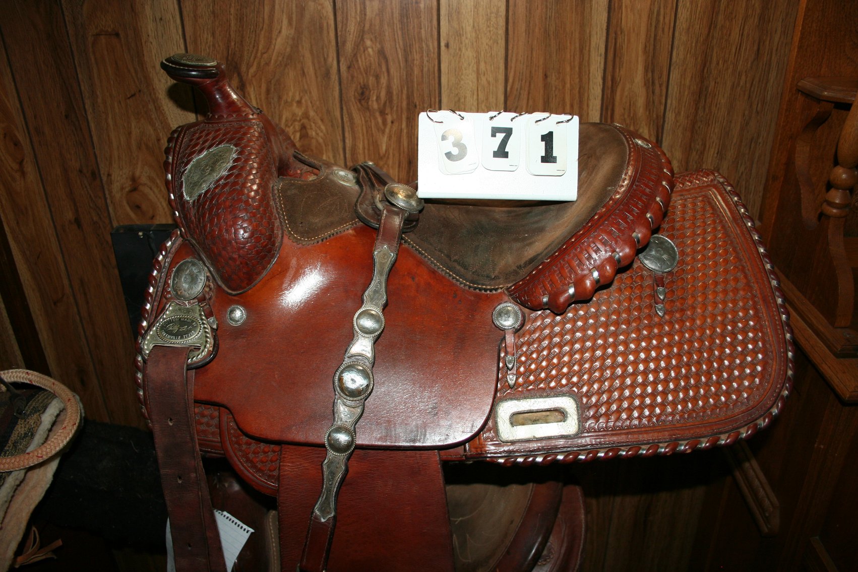Image for Genuine original Billy Cook Saddle with Sterling Silver Conchos