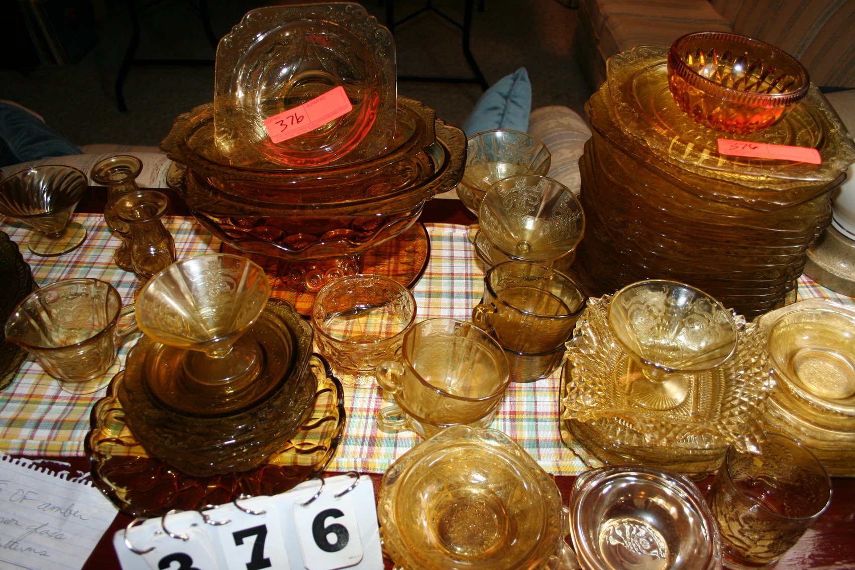 Image for Amber Depression Glass 80 Pieces