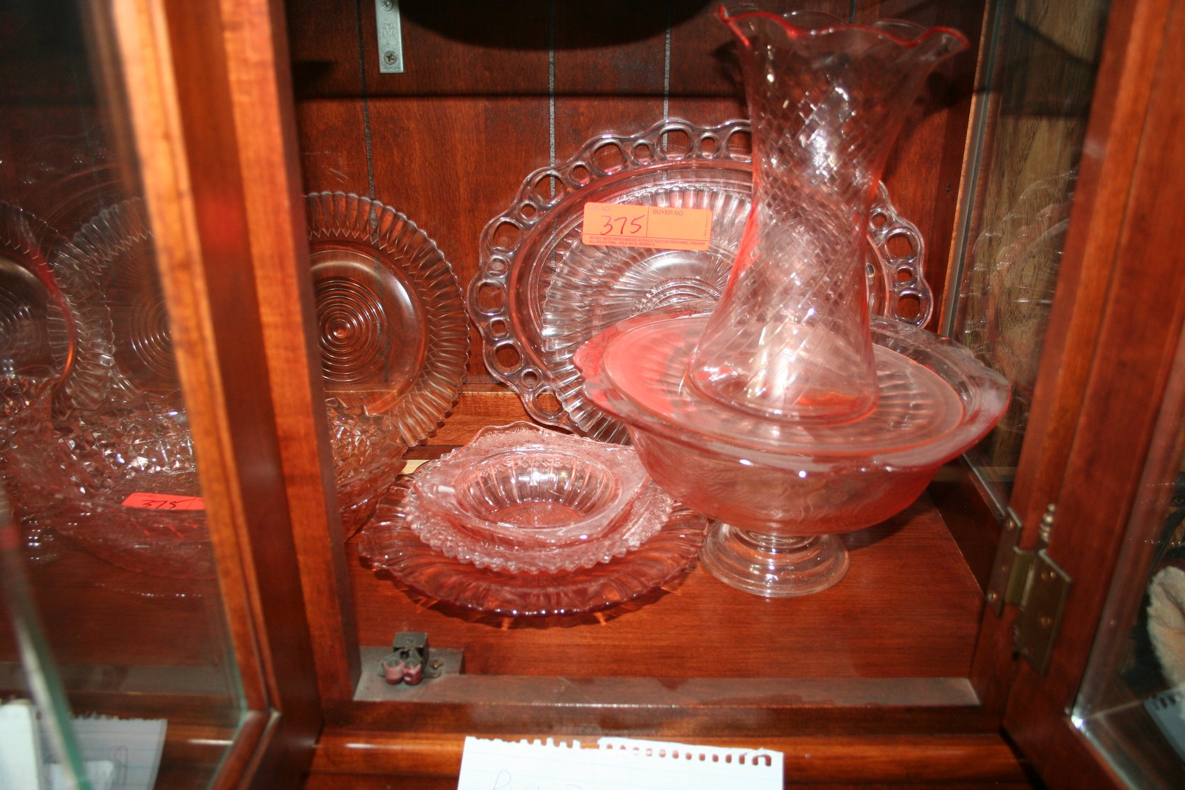 Image for Pink Depression Glass 28 Pieces