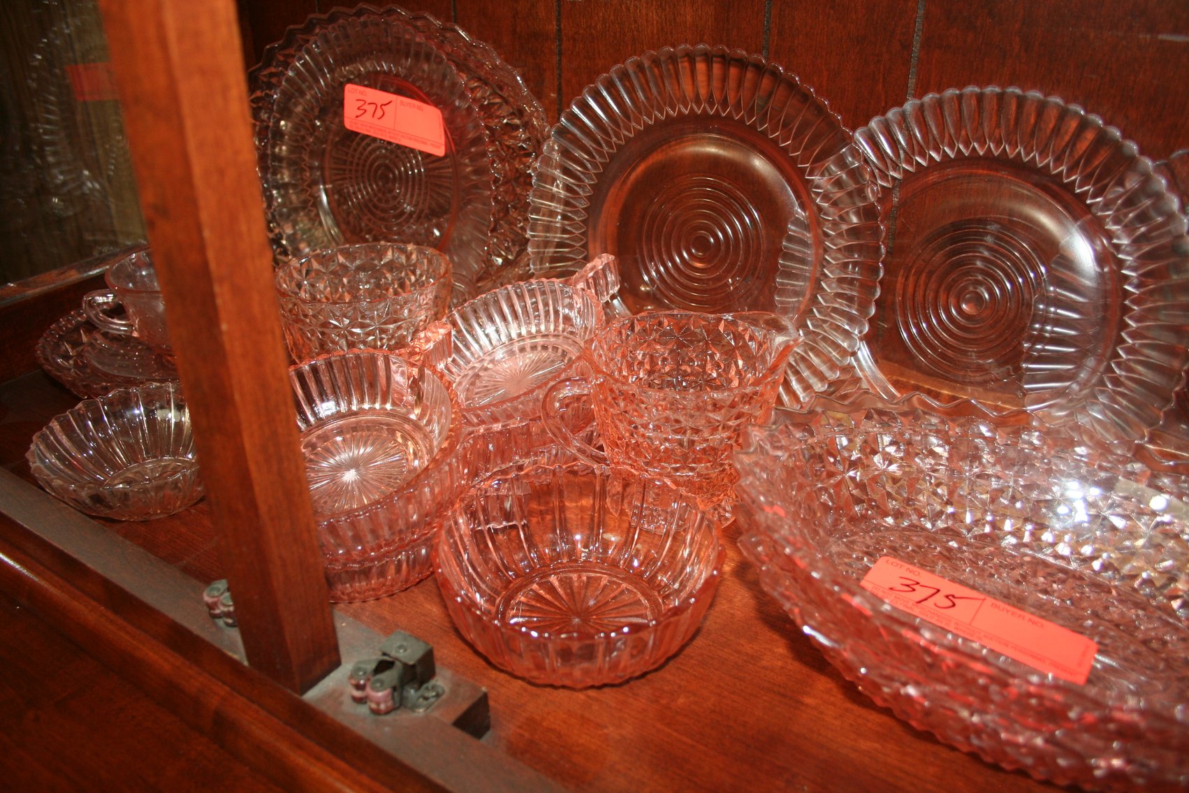 Image for Pink Depression Glass 28 Pieces