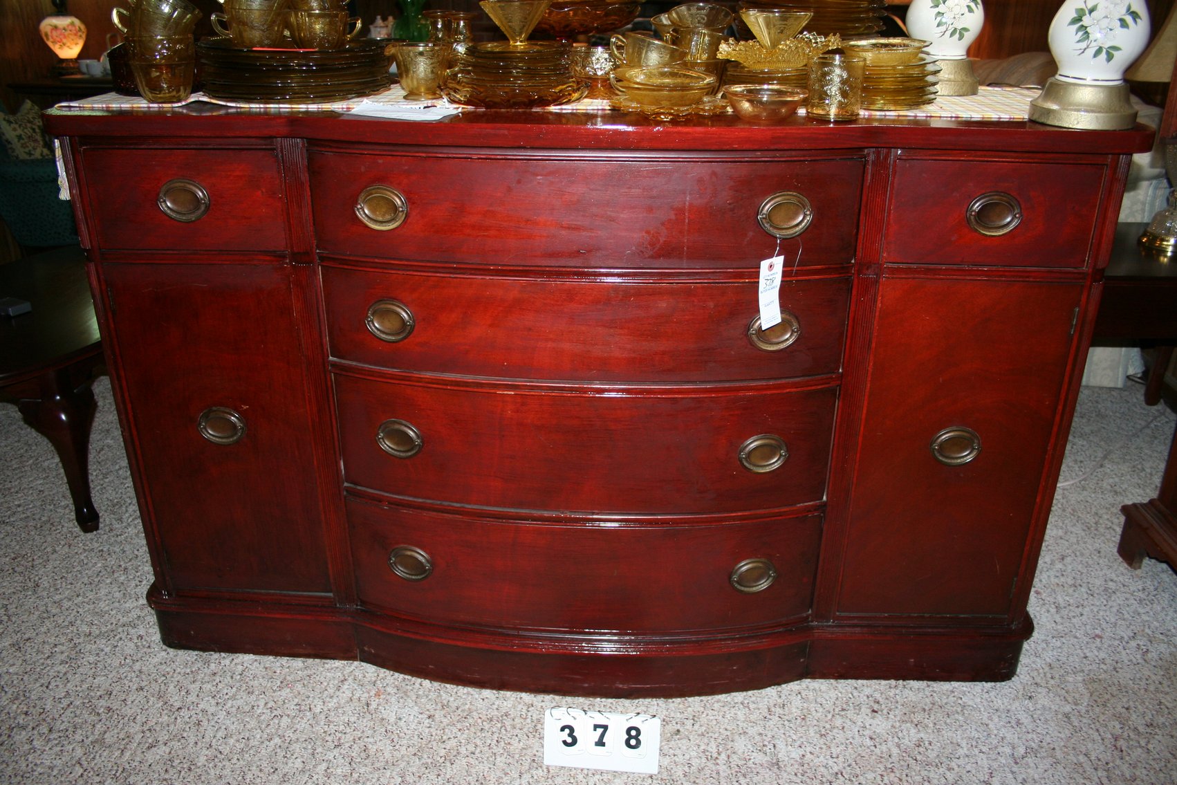 Image for Refinished Cherry Sideboard Original Pulls 47