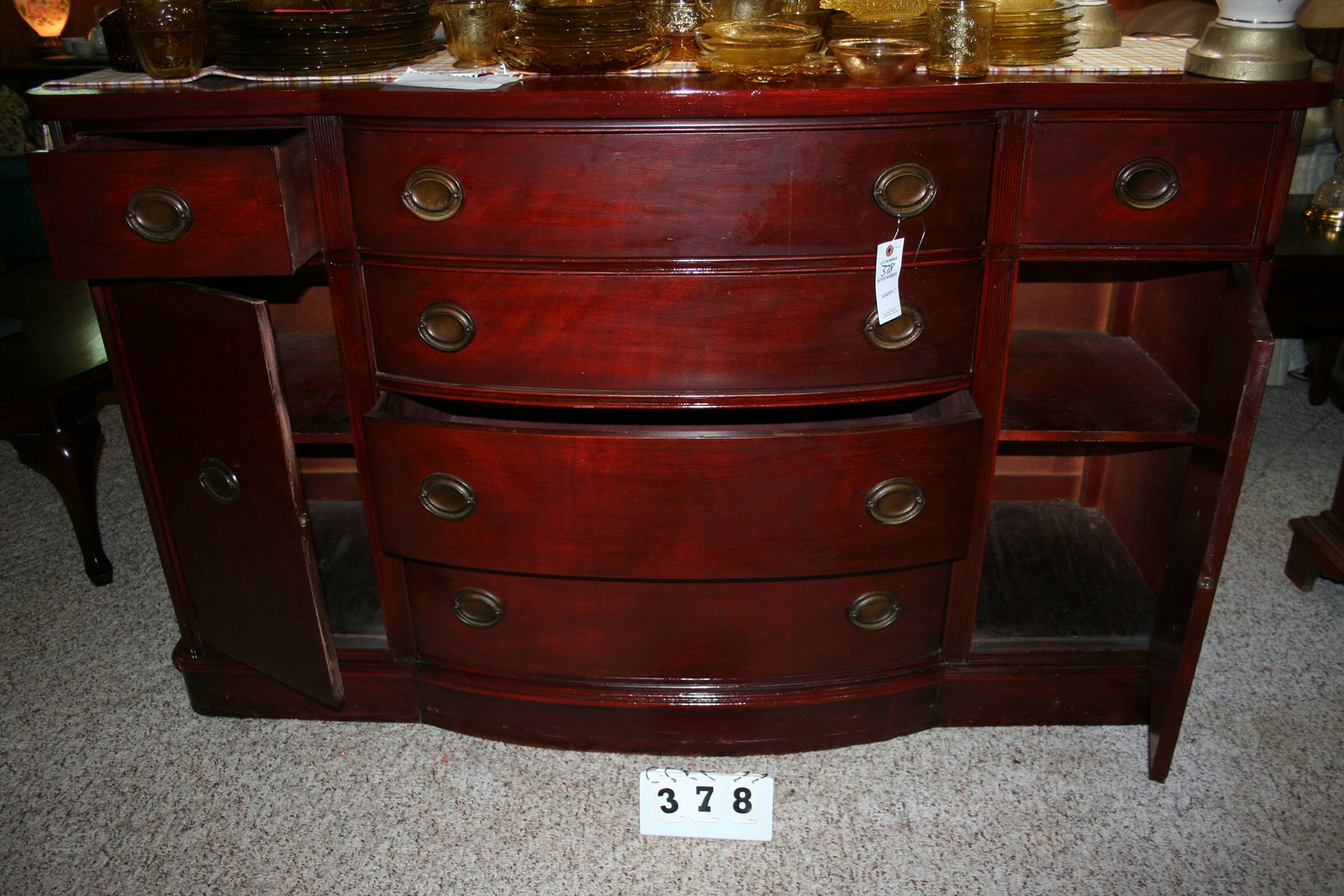 Image for Refinished Cherry Sideboard Original Pulls 47
