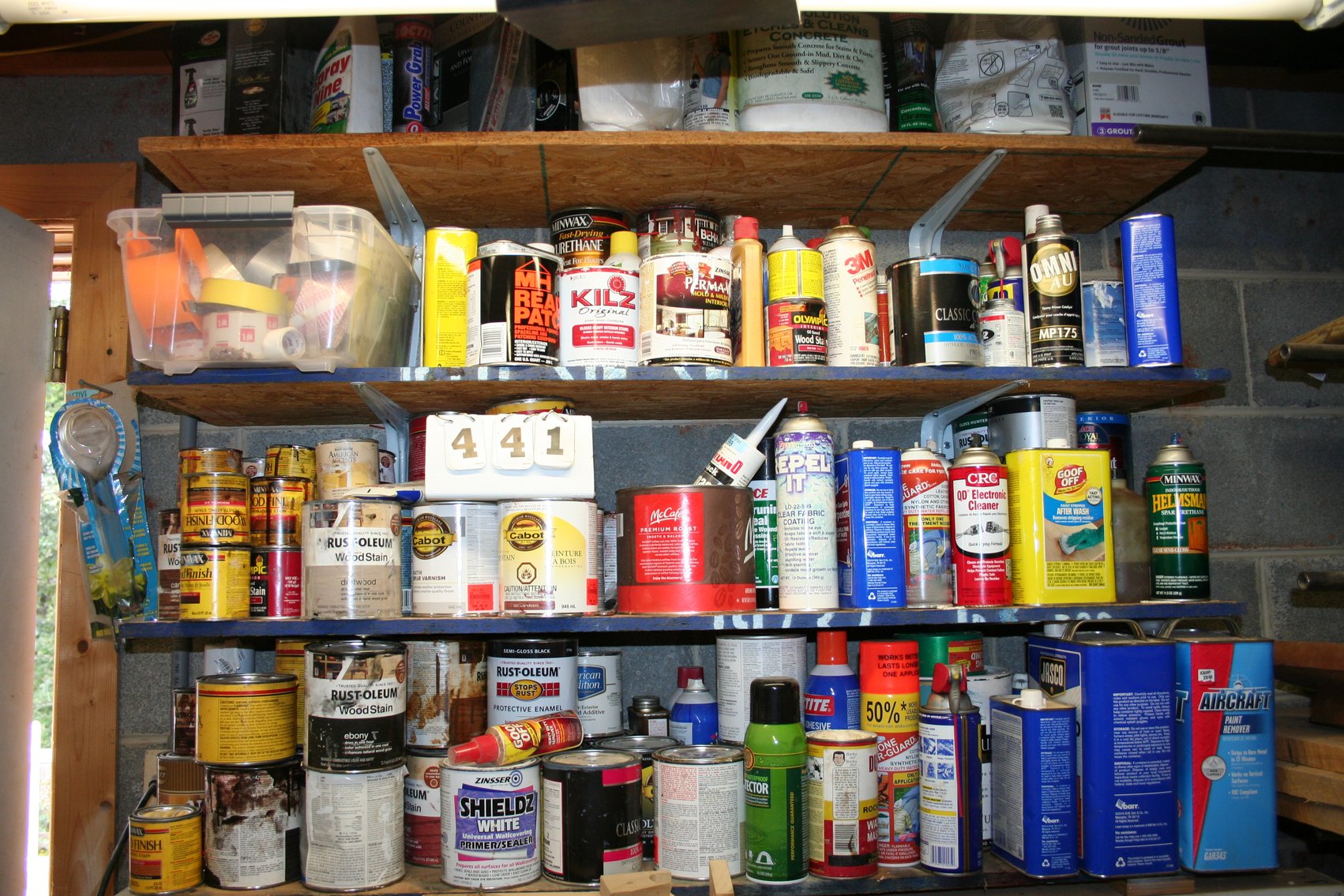 Image for Complete Shelving of Stains, Solvents, Tape   $100's