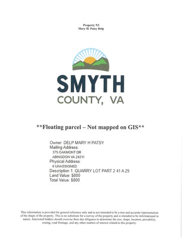 Image for NOTICE OF DELINQUENT REAL ESTATE TAXES AND SALE OF REAL PROPERTY IN SMYTH COUNTY, VIRGINIA