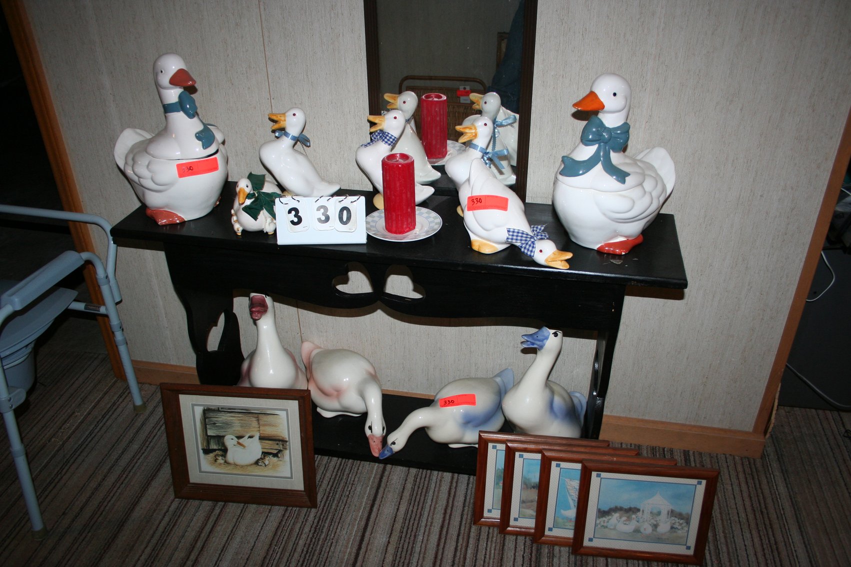 Image for Cookie jars, misc ducks, mirror, table, pictures