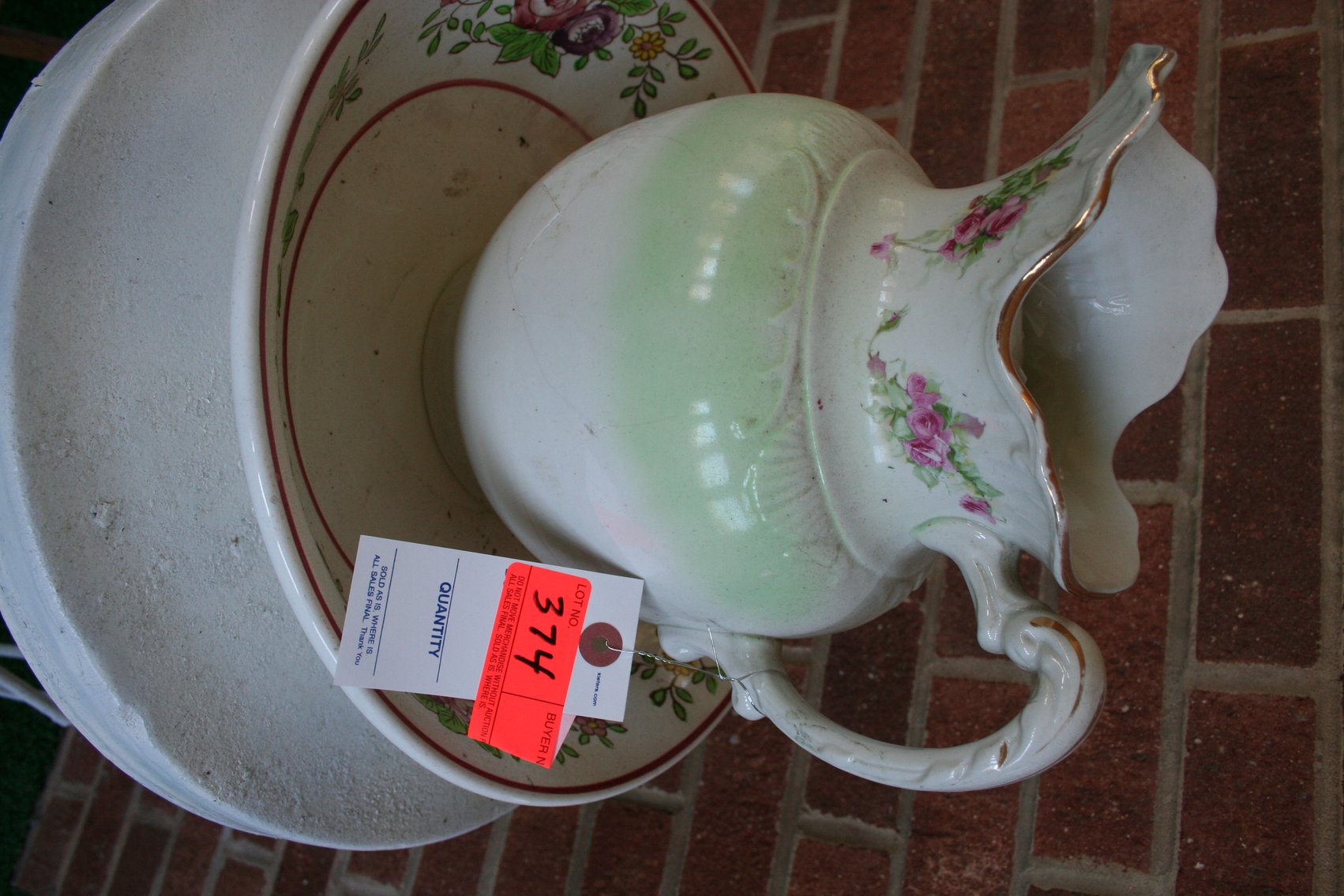 Image for Bowl & pitcher, metal stand