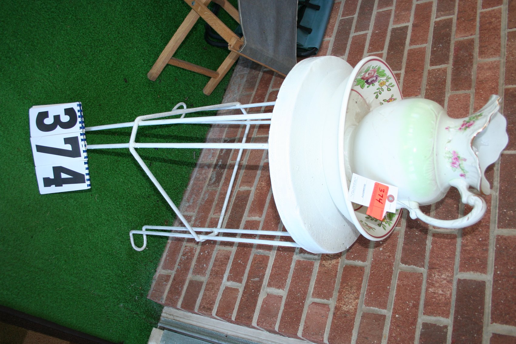 Image for Bowl & pitcher, metal stand