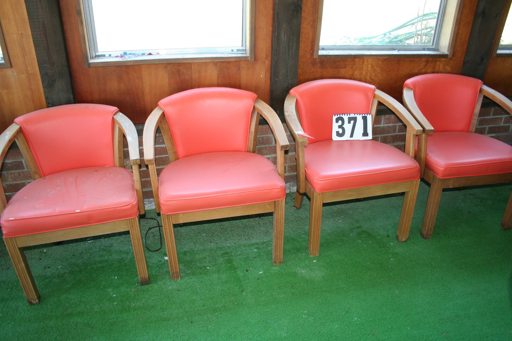 Image for Vintage wood arm chairs  1960's & table