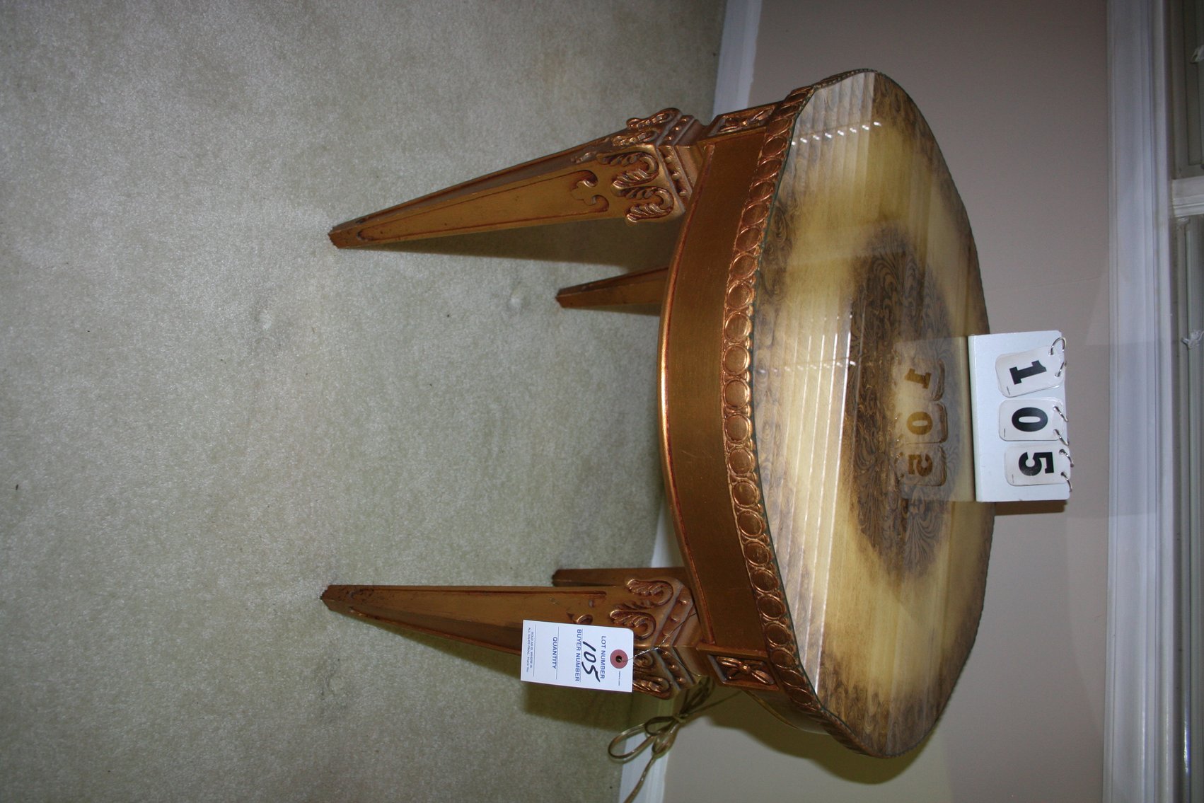 Image for Vintage Mediterranean gold - gilt accent table