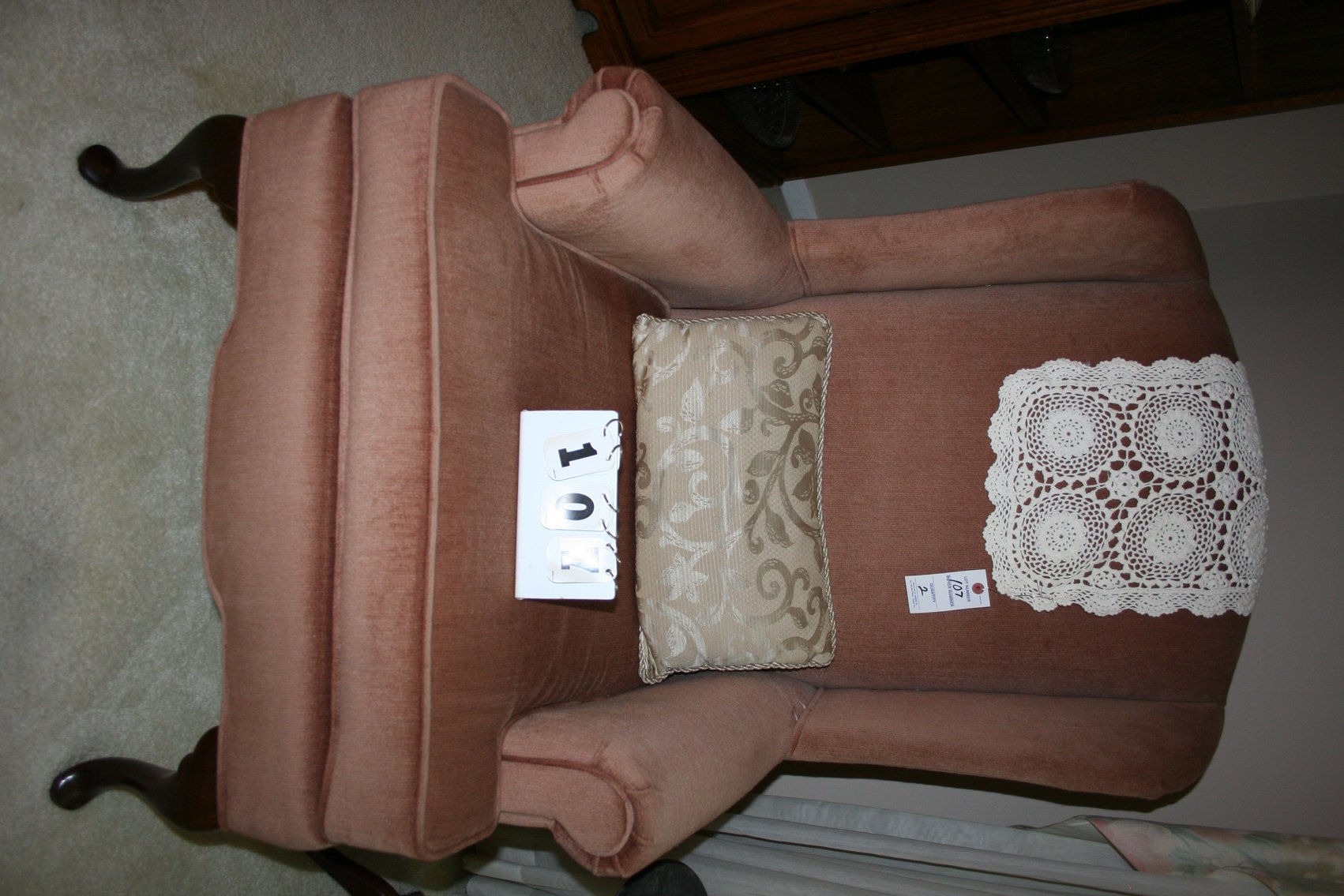 Image for Pair wing back chairs, clean condition