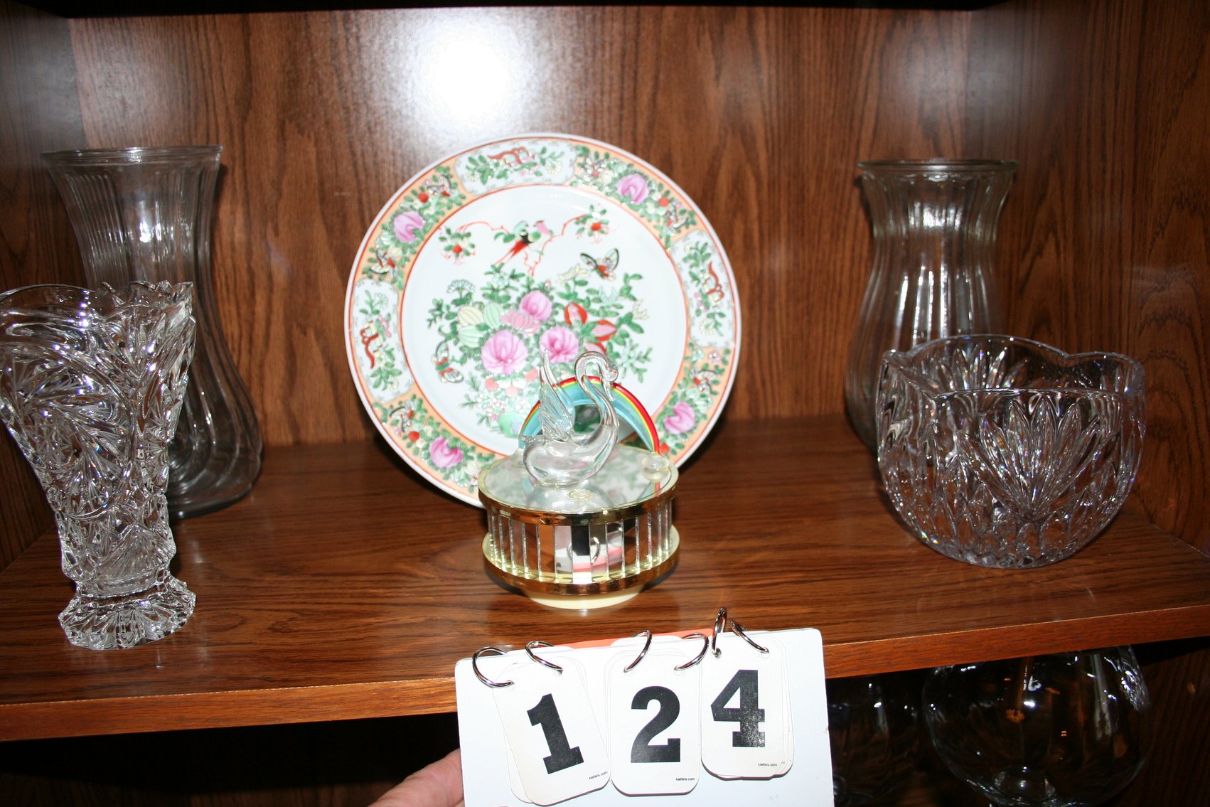 Image for Hand painted plate & misc glass