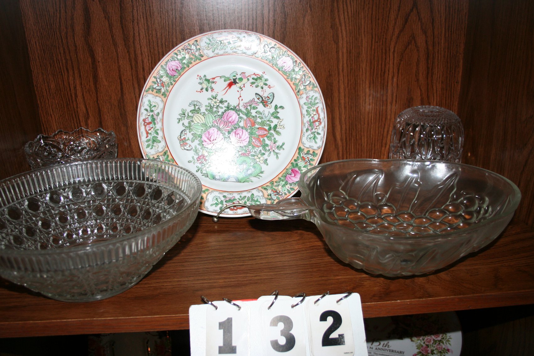 Image for Vintage hand painted plate & glass (No chips)