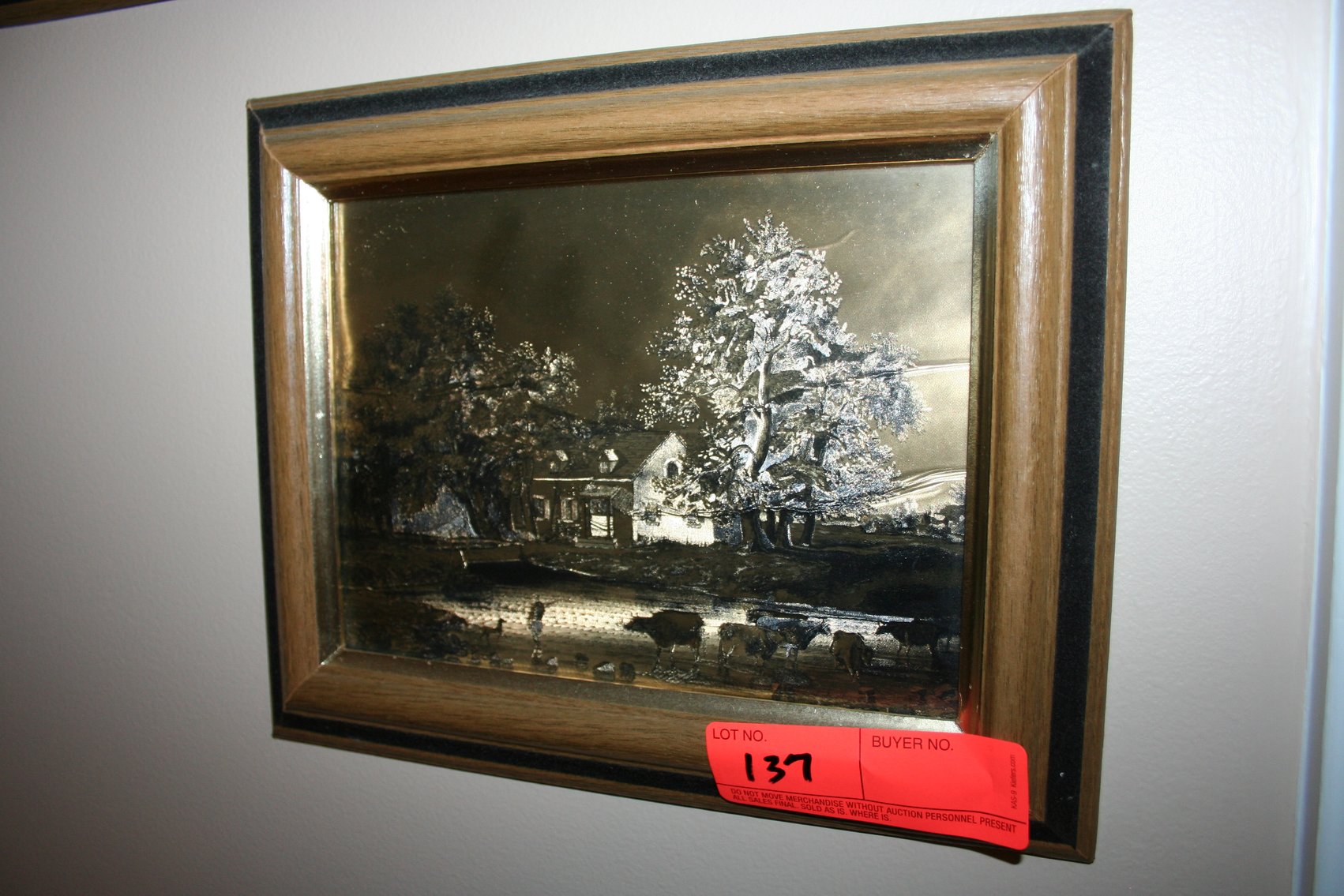 Image for Vintage Currier & Ives framed gold foil prints 1970's