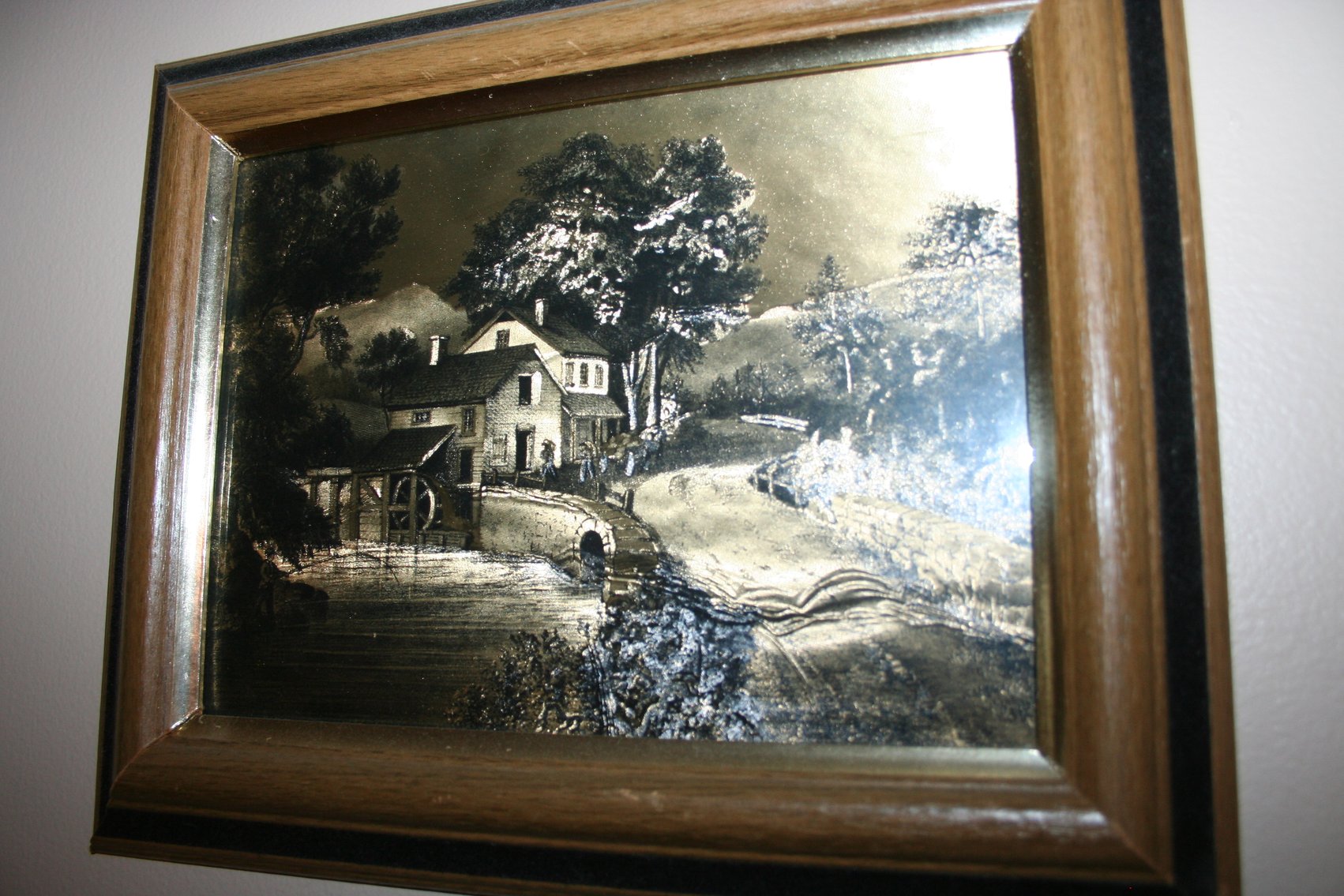 Image for Vintage Currier & Ives framed gold foil prints 1970's