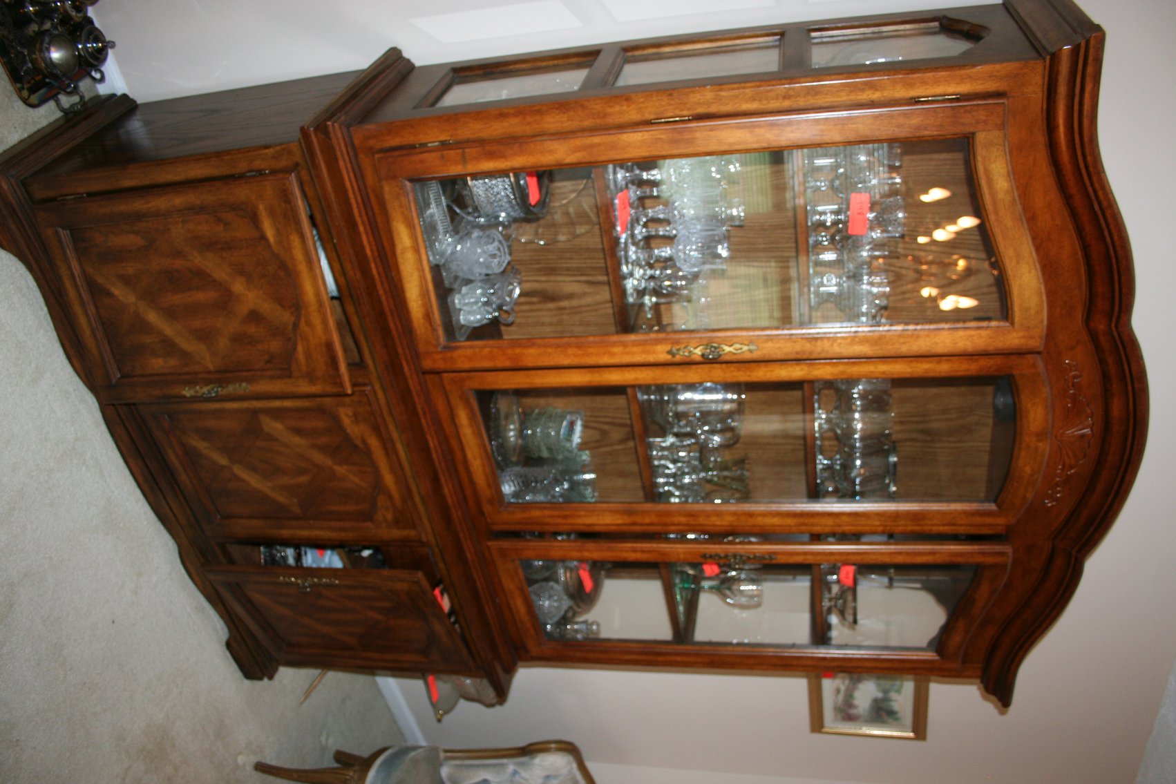 Image for Solid oak lighted cabinet 5 pieces (Cabinet ONLY)