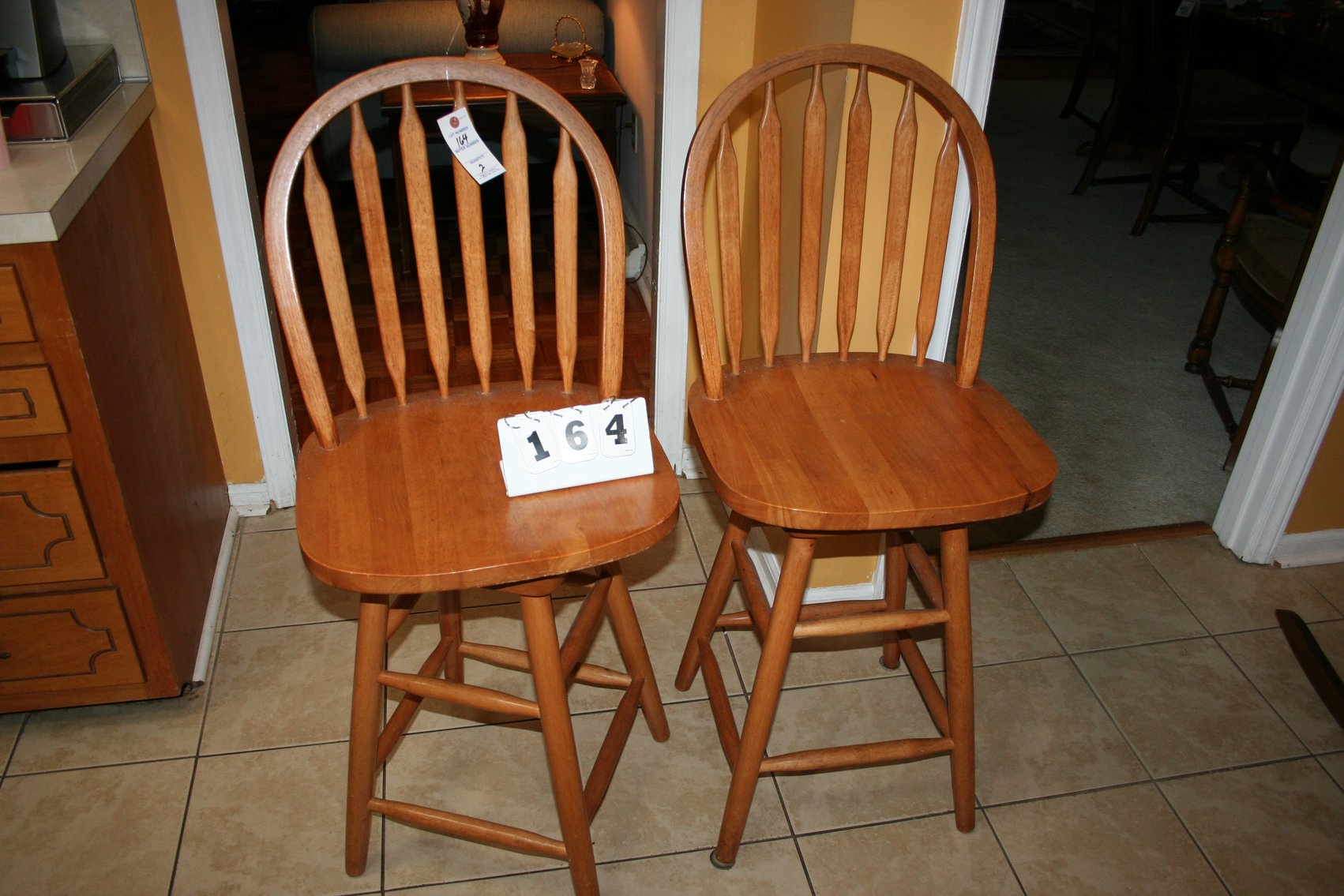 Image for Oak swivel bar stools  (2)
