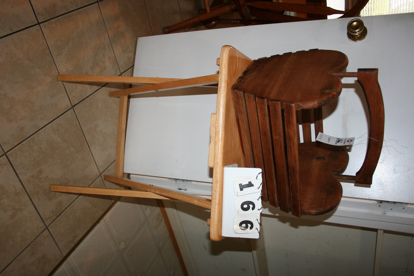 Image for Vintage wood basket & folding table