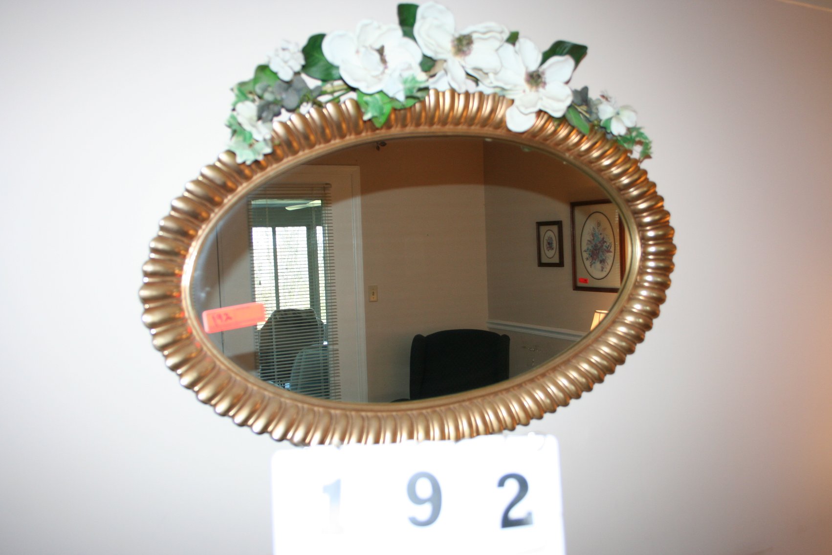 Image for Oval wood frame mirror
