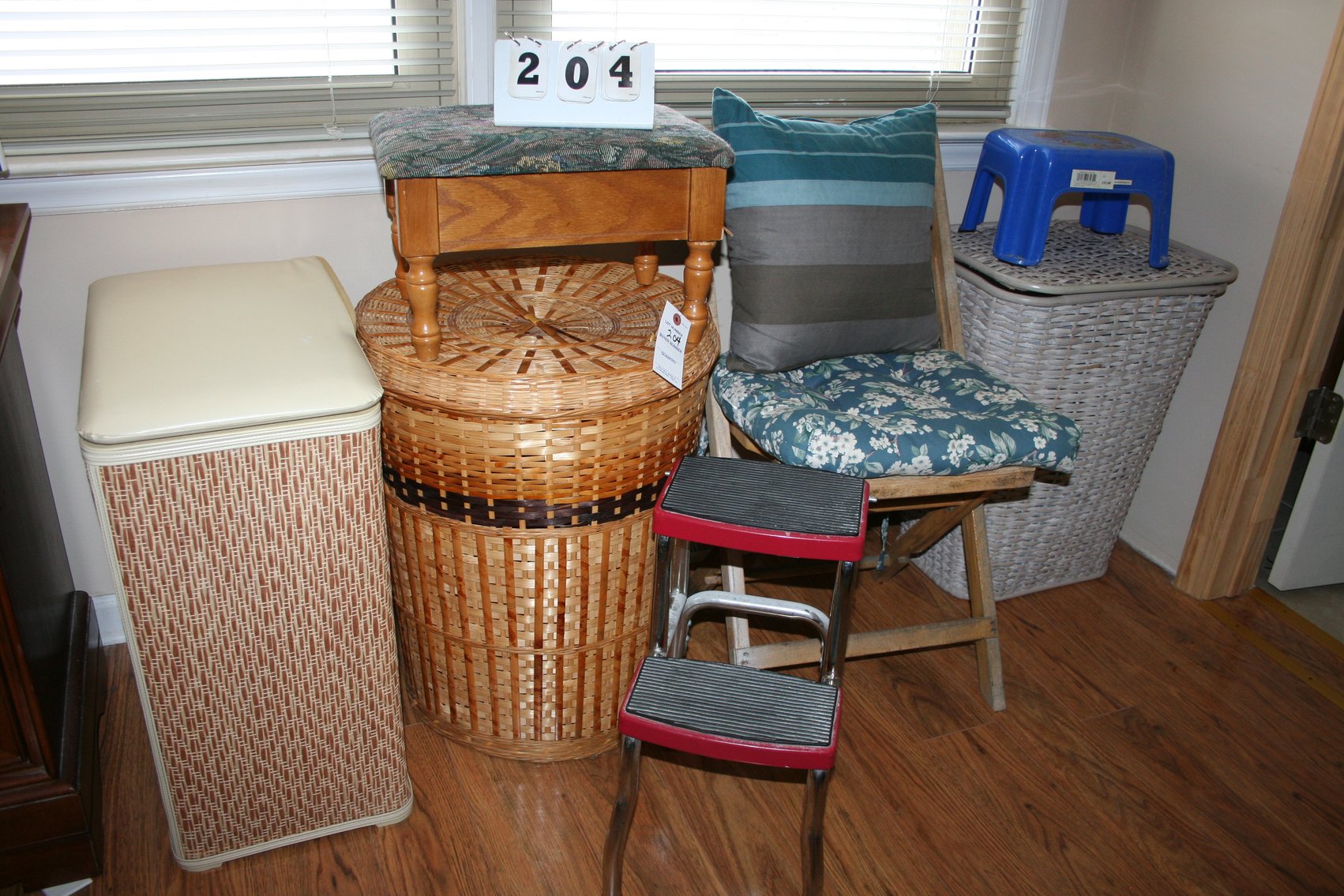 Image for Misc laundry baskets, foot stool, chair