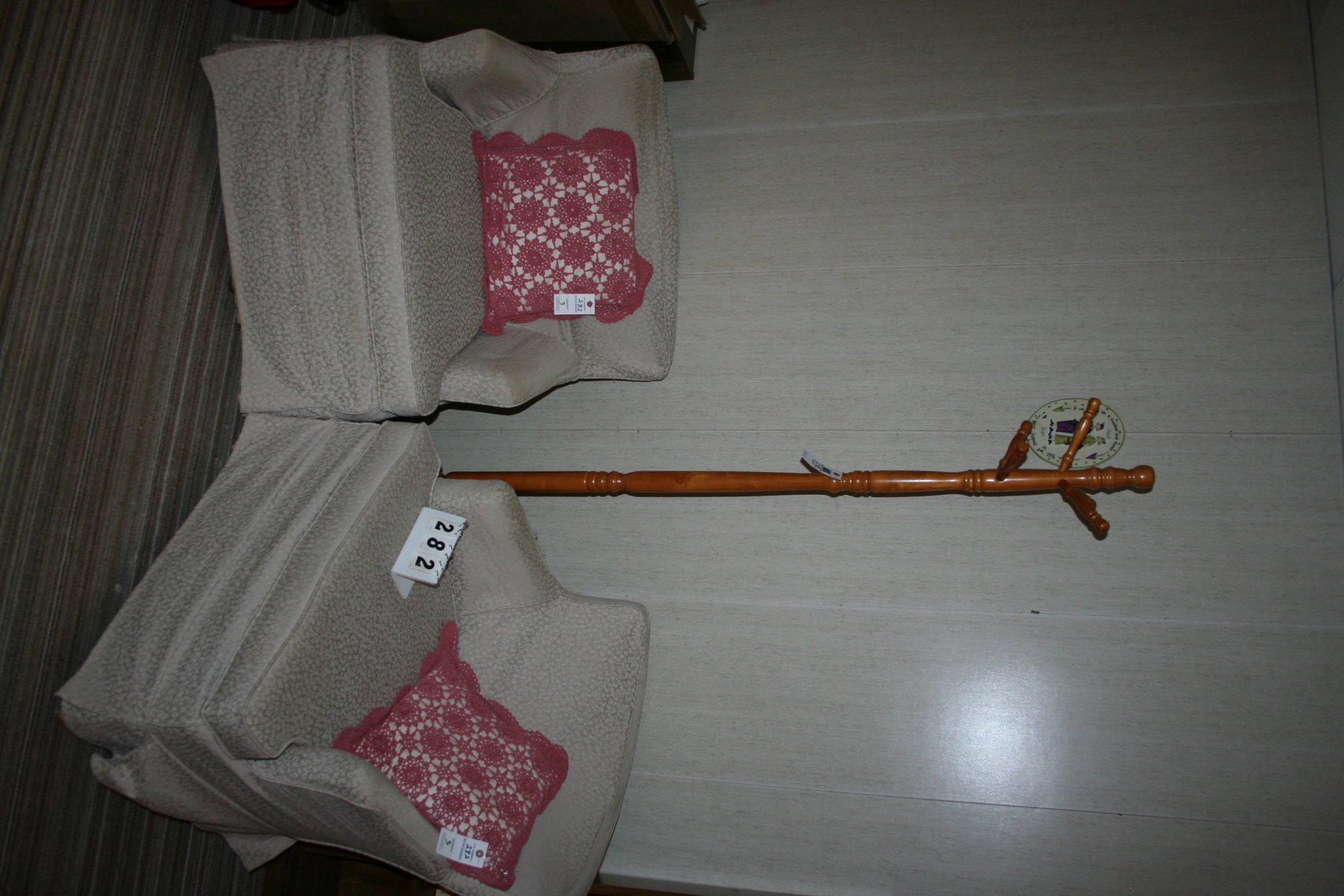 Image for Oak hat stand & 2 vintage chairs