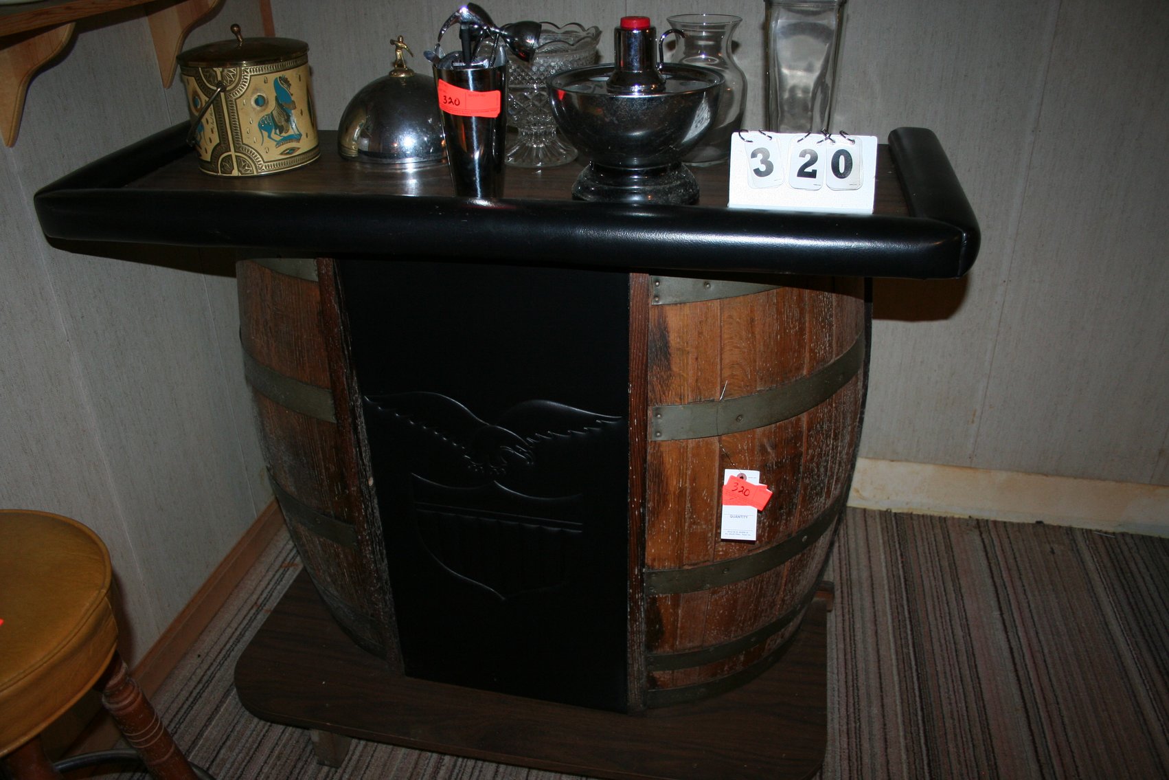 Image for Vintage whickey barrel bar & contents