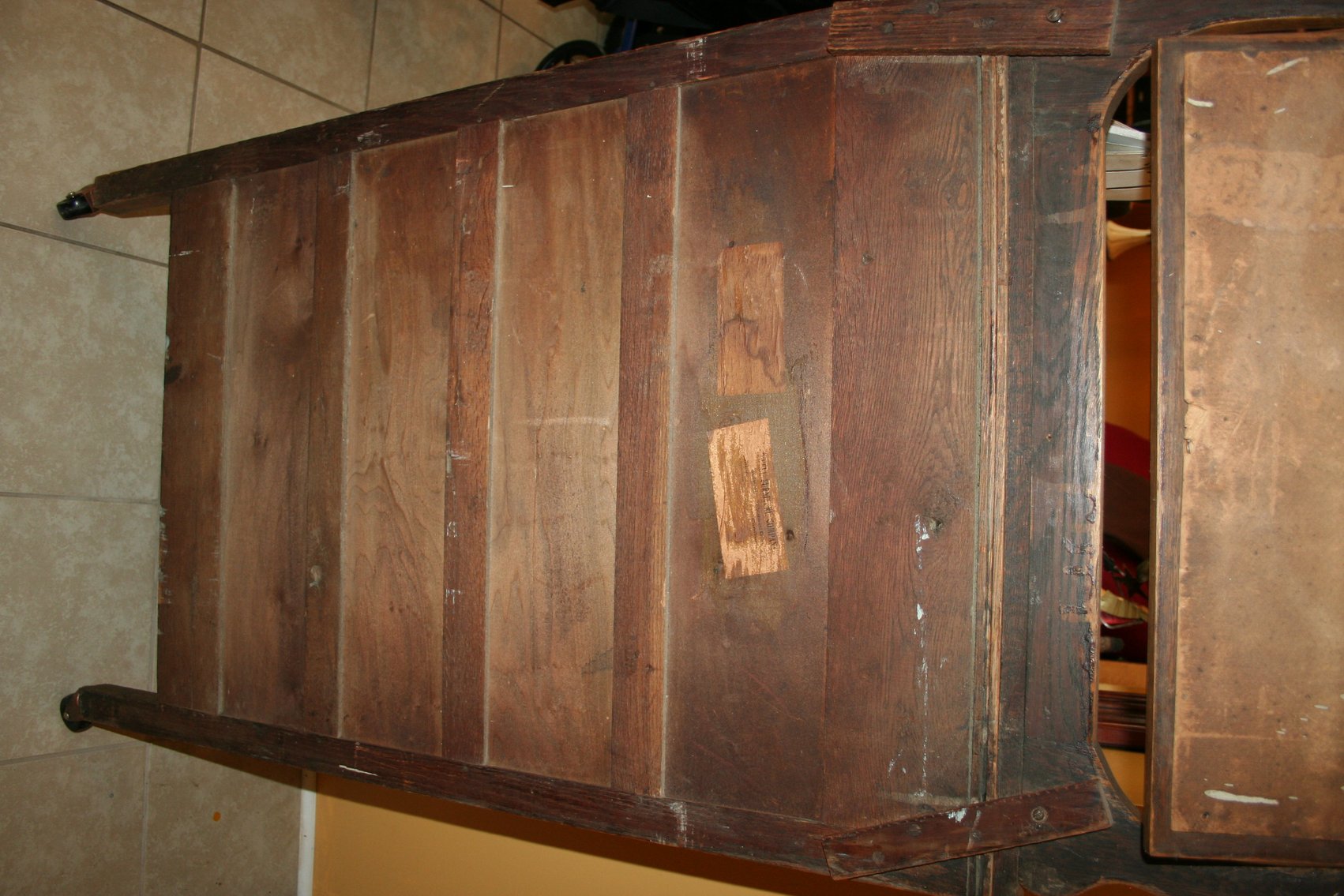 Image for Oak Antique Highboy dresser with mirror