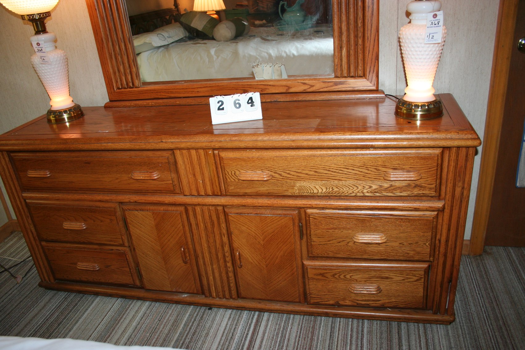 Image for Vintage Oak Dresser & Mirror