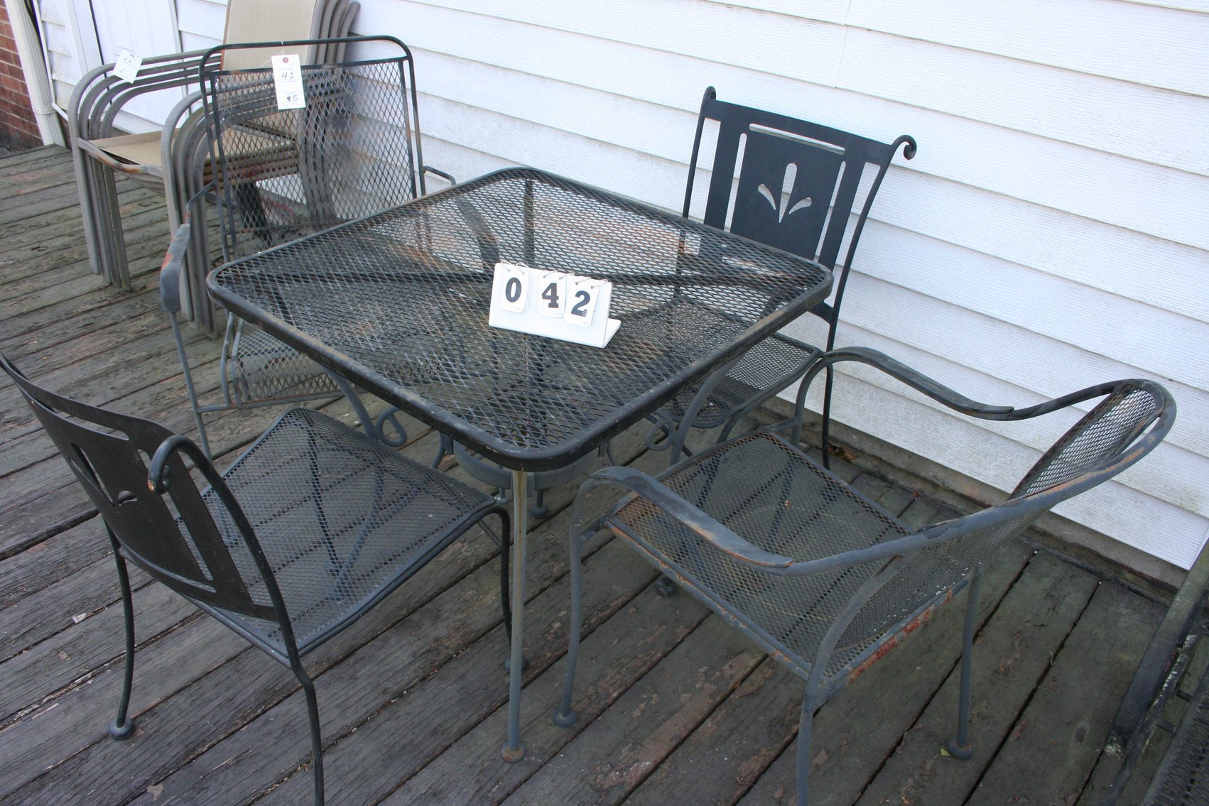 Image for Vintage Wrought Iron Table & 4 Chair