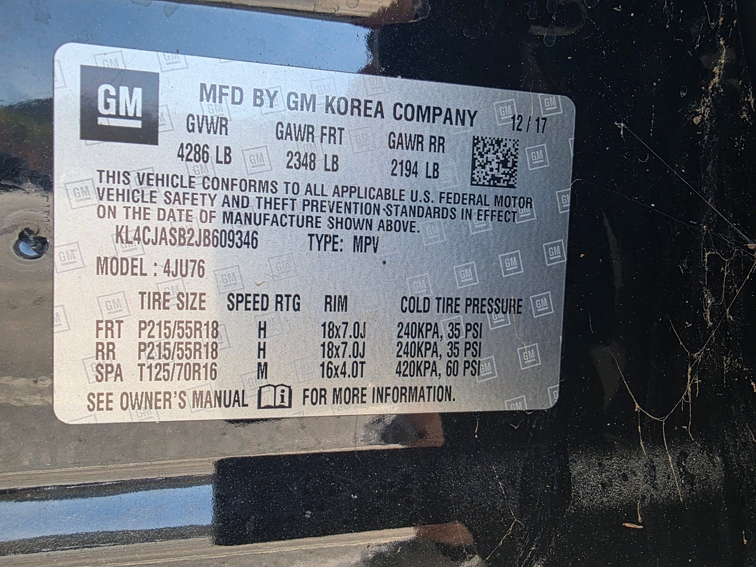 Image for 2018 Buick Encore Selling by Order of Magistrate Court