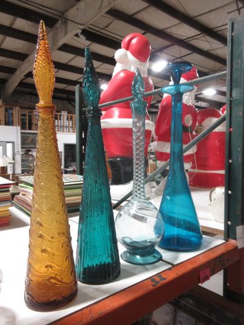 Image for (4) Colored glass decanters