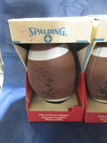 Image for (2) Autographed Matt Blair Minnesota Vikings vintage footballs