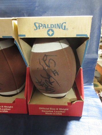 Image for (2) Autographed Matt Blair Minnesota Vikings vintage footballs
