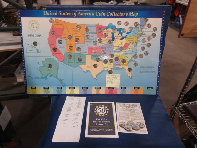 Image for 25-Cent (quarter) coin collector map