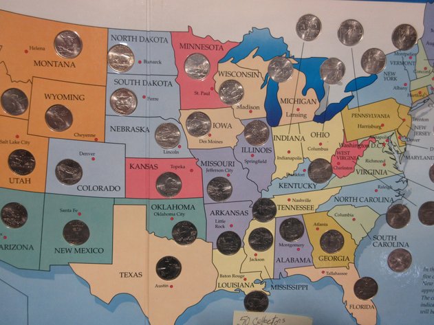 Image for 25-Cent (quarter) coin collector map