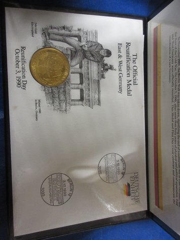 Image for Postal Commemorative German Reunification Medal and First Day Cover