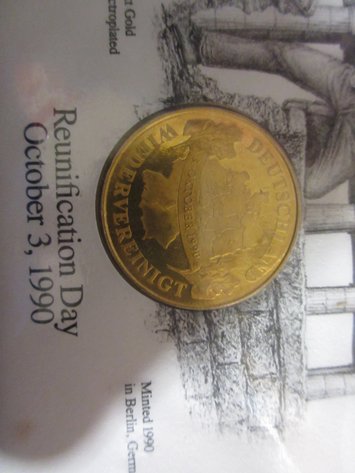 Image for Postal Commemorative German Reunification Medal and First Day Cover