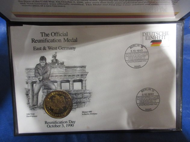 Image for Postal Commemorative German Reunification Medal and First Day Cover