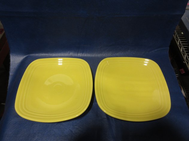 Image for (2) Homer Laughlin yellow salad plates