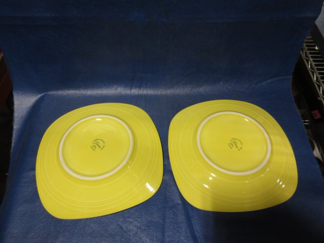 Image for (2) Homer Laughlin yellow salad plates